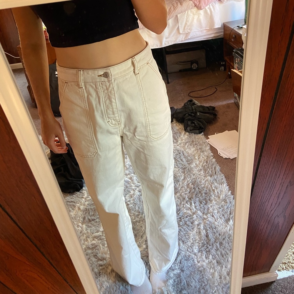 Glassons Cream Carpenter Denim Jeans